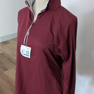 PUMA Women's Maroon Quarter-Zip Pullover Sweater